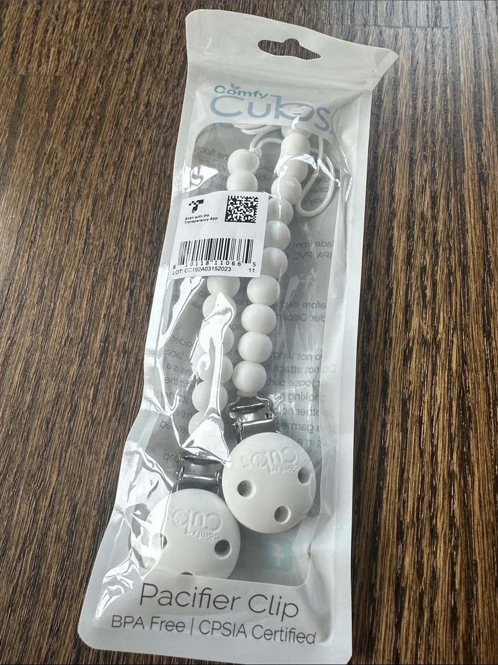 Comfy cubs white pacifier